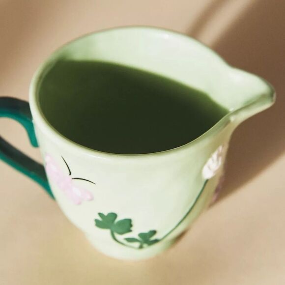 ❤️Mint Green Creamer with Butterfly and Clover Design - Picture 7 of 7